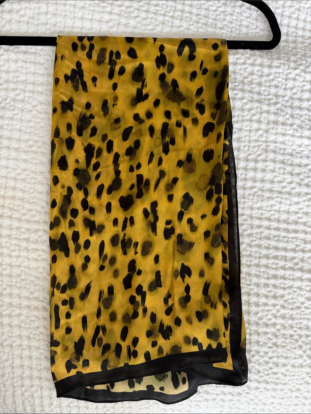 Anine Bing Yellow and Black Leopard Large Square Scarf